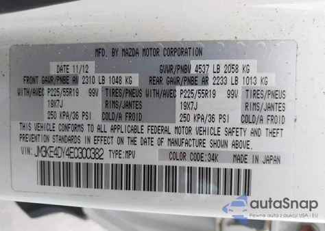 2014 Mazda Cx-5 Grand Touring from USA, damaged, VIN JM3KE4DY4E0300382